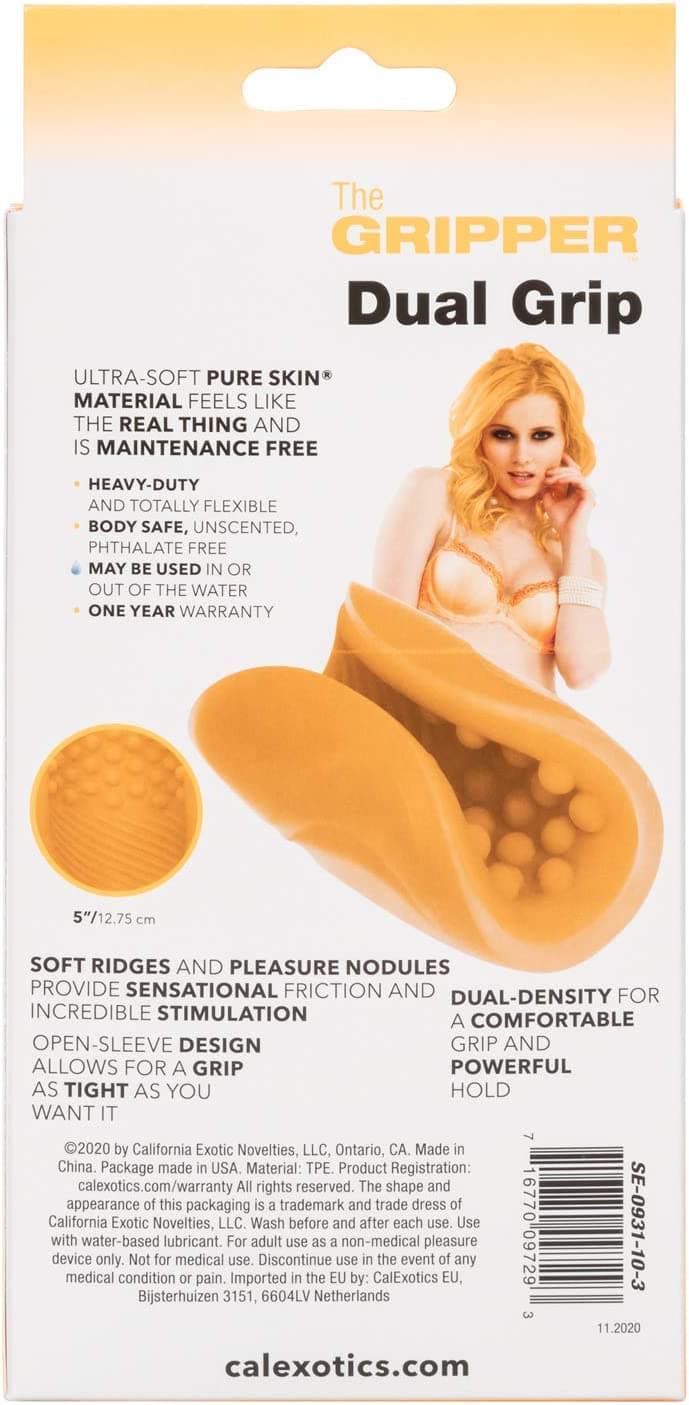 Рельефный массажер-мастурбатор THE GRIPPER - Желтый