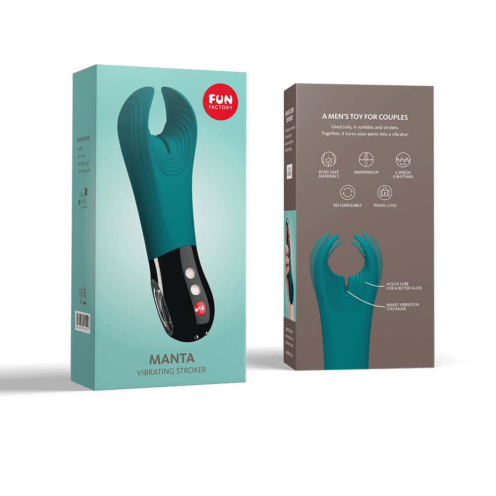 Вибратор для мужчин Manta от Fun Factory - Морская волна