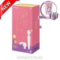 Массажер Satisfyer Double Wand-er с дополнительными насадками Массажер Satisfyer Double Wand-er с дополнительными насадками
