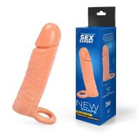 Реалистичная насадка на пенис Sex Expert с поддержкой мошонки