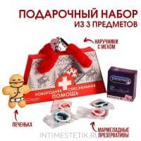 Набор «Новогодняя помощь»: мармеладные презервативы 40 г., наручники с мехом, печенька 25 г. Набор «Новогодняя помощь»: мармеладные презервативы 40 г., наручники с мехом, печенька 25 г.