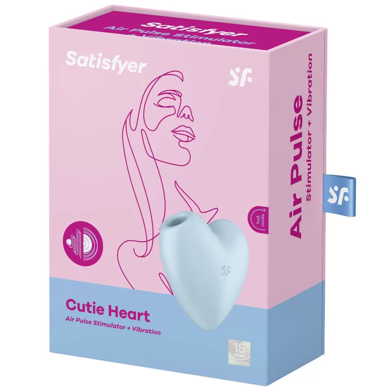 Satisfyer Cutie Heart - вакуумный стимулятор с вибрацией - Голубой Satisfyer Cutie Heart - вакуумный стимулятор с вибрацией - Голубой
