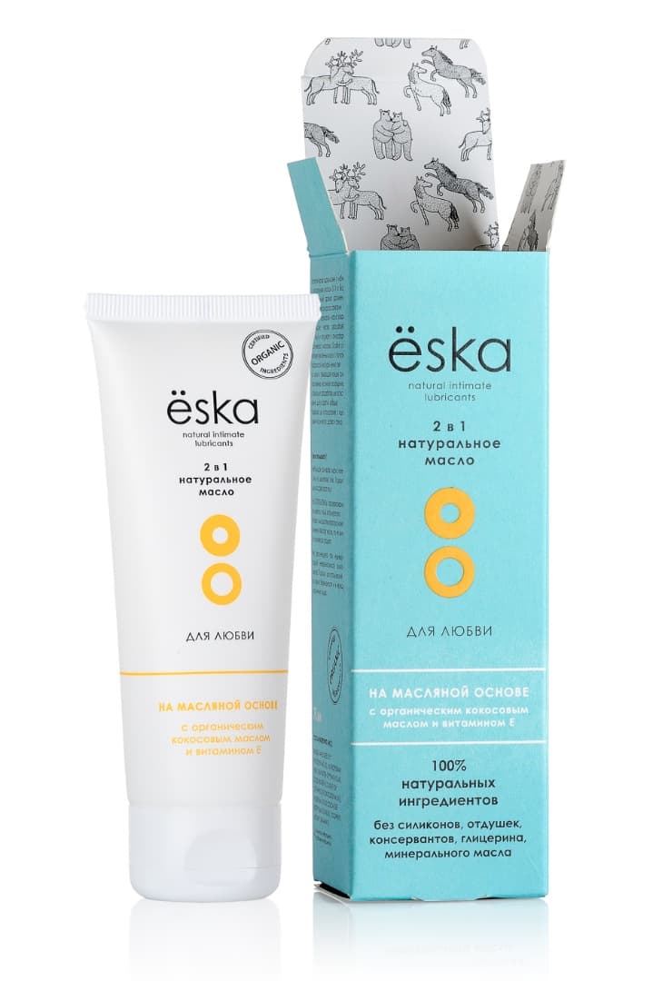 Смазка 2в1 (лубрикант + массажное масло) Ёska на масляной основе - 75 мл