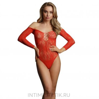 Боди-сеточка Wonder Rhinestone Bodysuit с открытыми плечами - Размер S-L