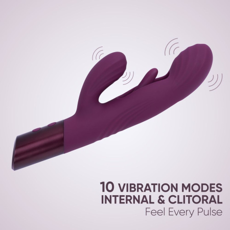Selove Fluttery - женский вибратор-кролик с постукивающим язычком - Фиолетовый