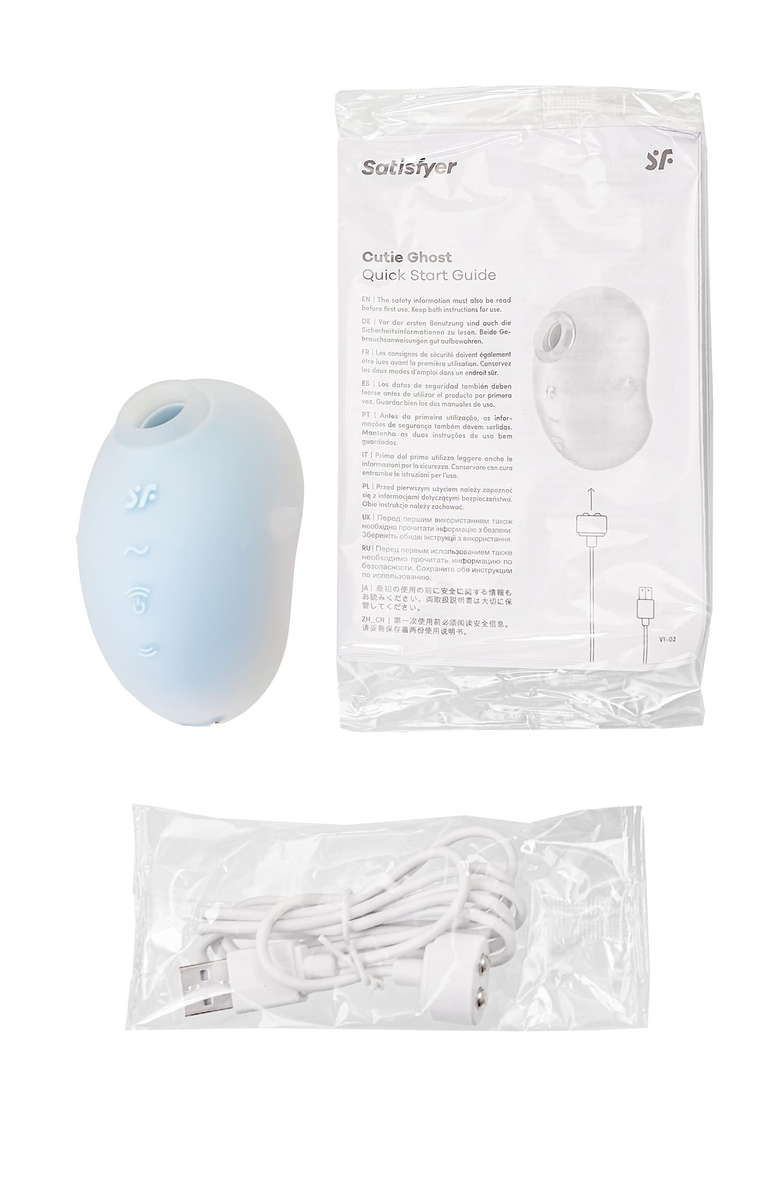 Satisfyer Cutie Ghost - вакуумный стимулятор с вибрацией - Коробка (Голубой)