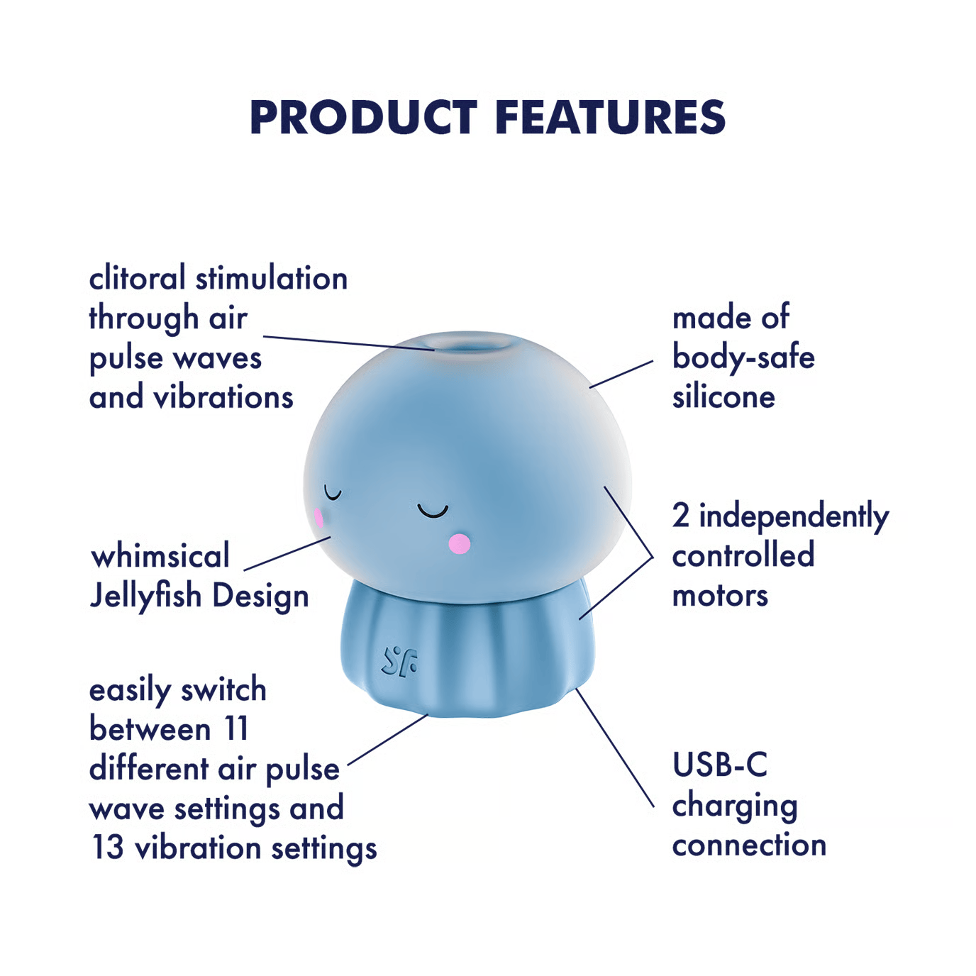 Satisfyer Jelly-cious - вакуумный стимулятор с вибрацией - Голубой