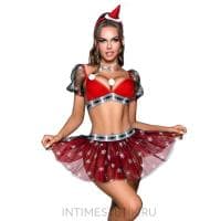 Эротический комплект Christmas Girl (лиф, трусики, юбка, ободок, манжеты, бубенчики) Эротический комплект Christmas Girl (лиф, трусики, юбка, ободок, манжеты, бубенчики)
