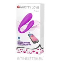 Вибратор для пар Pretty Love August c мобильным управлением