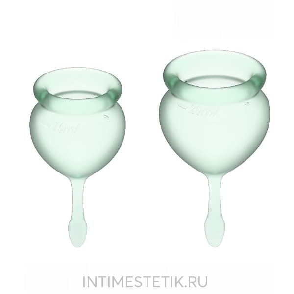 Набор менструальных чаш Satisfyer Feel Good - Мятный Набор менструальных чаш Satisfyer Feel Good - Мятный