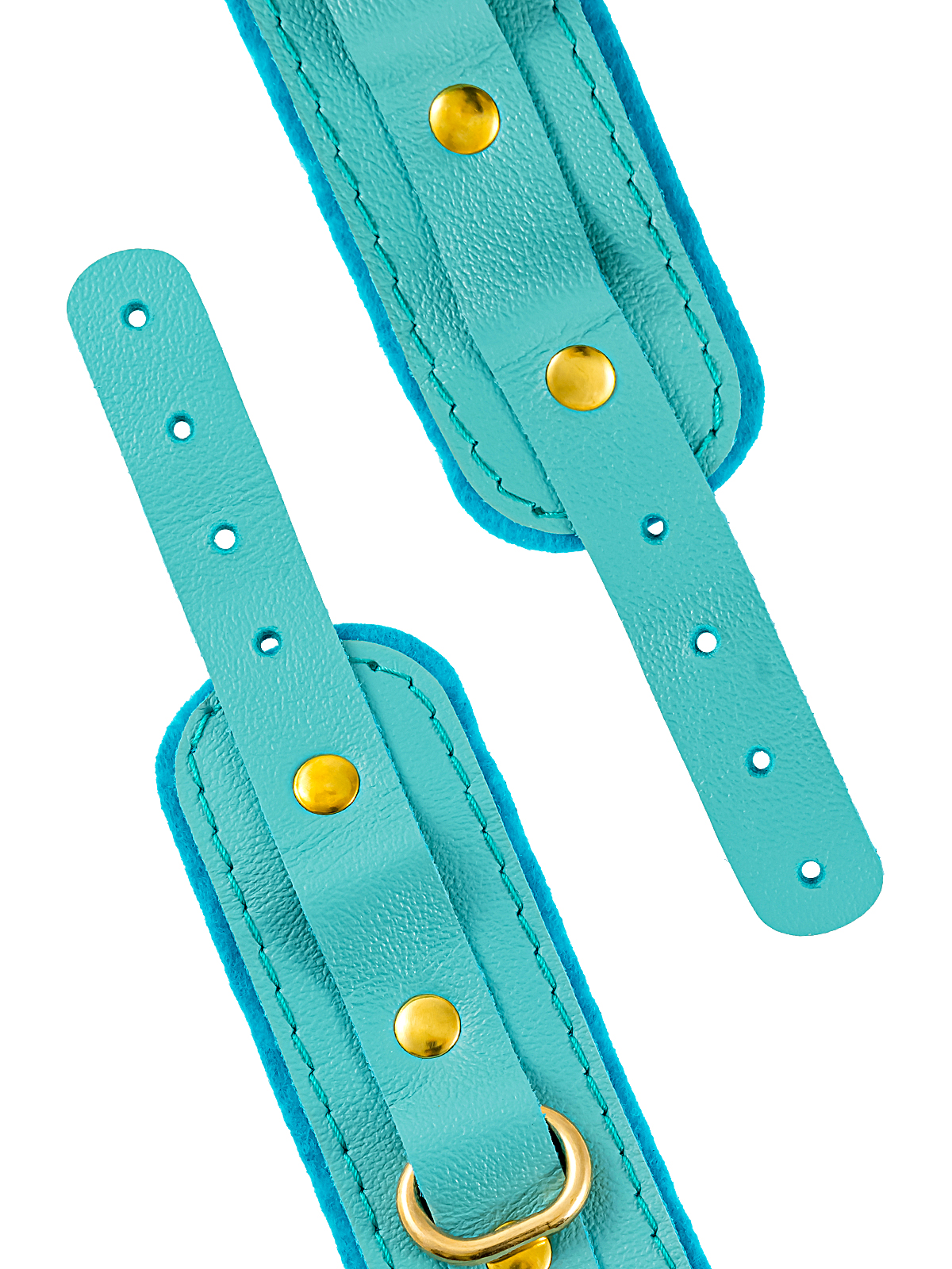 Наручники-браслеты Pecado BDSM «МИНИ» (натуральная кожа) - Голубой Наручники-браслеты Pecado BDSM «МИНИ» (натуральная кожа) - Голубой