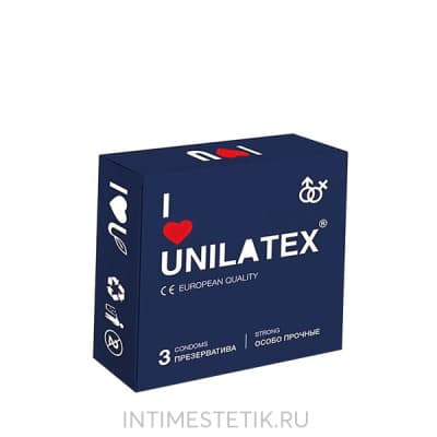 Презервативы особопрочные Unilatex Extra Strong - 3 шт. Презервативы особопрочные Unilatex Extra Strong - 3 шт.