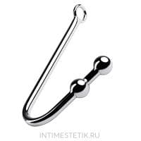 Анальный крюк для подвешивания Metal by TOYFA с двумя шариками Анальный крюк для подвешивания Metal by TOYFA с двумя шариками