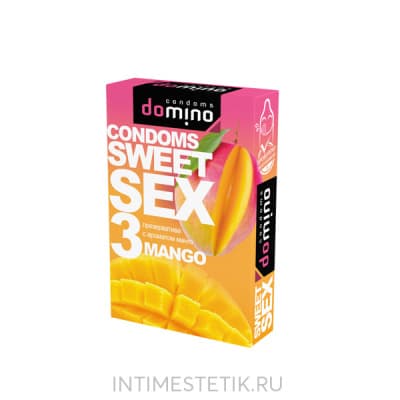 Оральные кондомы Domino Sweet Sex MANGO, 3 шт. Оральные кондомы Domino Sweet Sex MANGO, 3 шт.