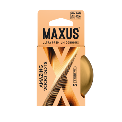 Презервативы MAXUS 2000 Amazing Dots для усиления ощущений - 3 шт.