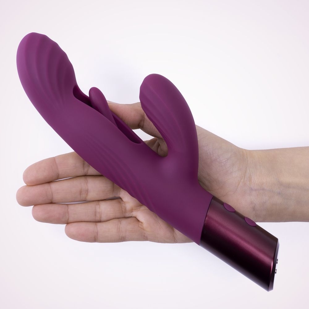 Selove Fluttery - женский вибратор-кролик с постукивающим язычком - Фиолетовый