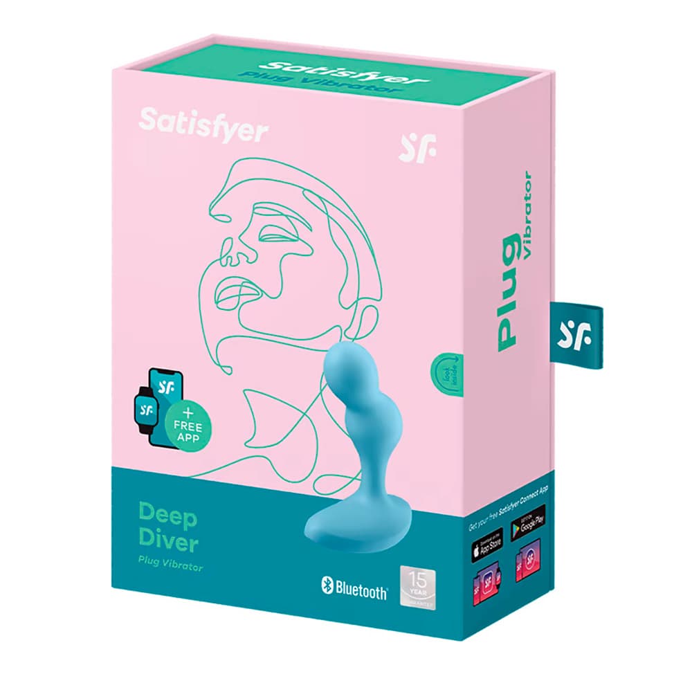 Анальный массажер Satisfyer Deep Diver с мобильным управлением - Голубой Анальный массажер Satisfyer Deep Diver с мобильным управлением - Голубой