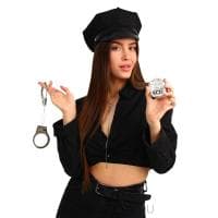 Карнавальный набор «Секс-полиция» (фуражка, наручники, жетон-брошь) Карнавальный набор «Секс-полиция» (фуражка, наручники, жетон-брошь)