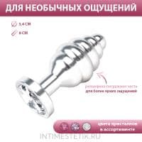 Рельефная анальная пробка ANAL JEWELRY PLUGS MEDIUM (Серебряная) Рельефная анальная пробка ANAL JEWELRY PLUGS MEDIUM (Серебряная)