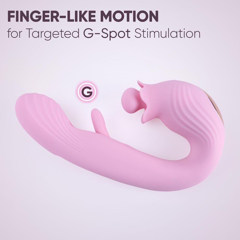 Selove BellFlower - стимулятор 2 в 1 (массаж клитора и точки G) - Розовый