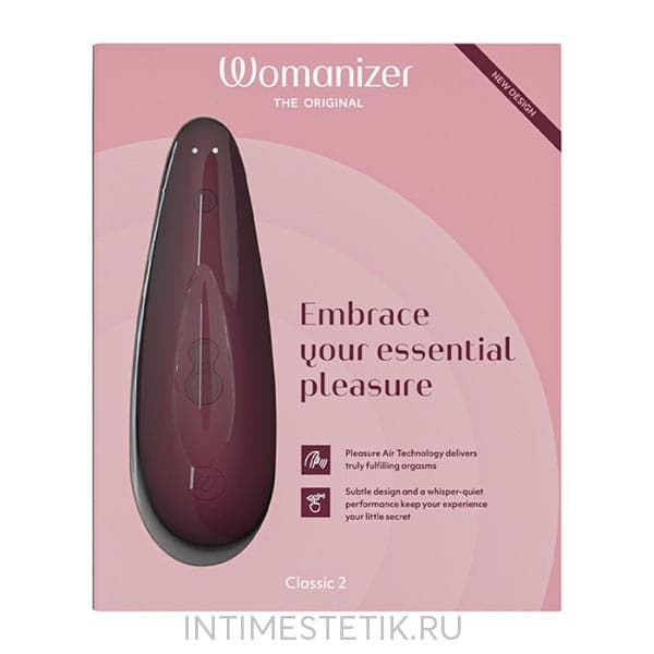 Womanizer Classic 2 - бесконтактный вакуумный стимулятор - Винный Womanizer Classic 2 - бесконтактный вакуумный стимулятор - Винный