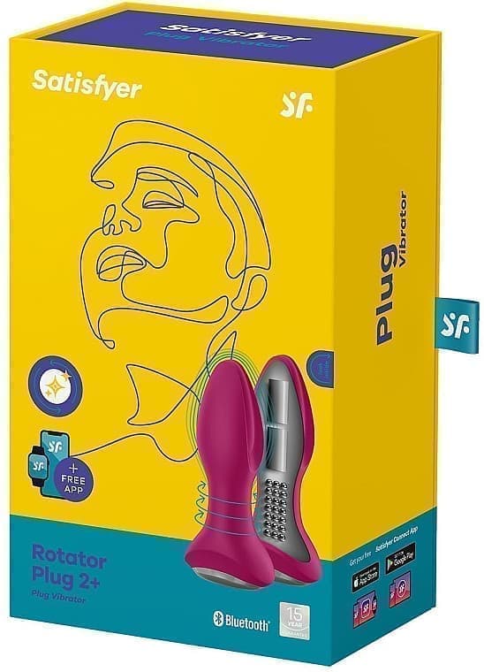 Анальная пробка с риммингом Satisfyer Rotator Plug 2+ - Винный Анальная пробка с риммингом Satisfyer Rotator Plug 2+ - Винный