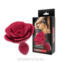 Анальная пробка с ограничителем-розой NOTABU BDSM силиконовая