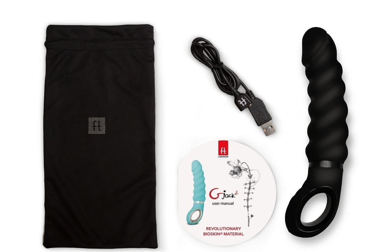 Вибратор Gjack 2 витой анатомической формы - Черный