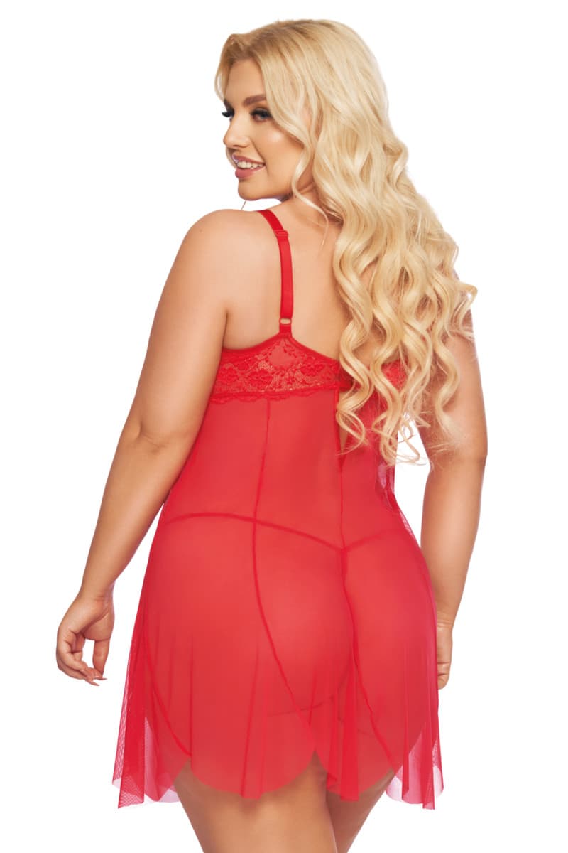 Эротическая сорочка и стринги SOFTLINE COLLECTION CARLA - Размер XL (Красный) Эротическая сорочка и стринги SOFTLINE COLLECTION CARLA - Размер XL (Красный)