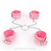 Фиксатор (наручники + оковы) NOTABU розовый цвет