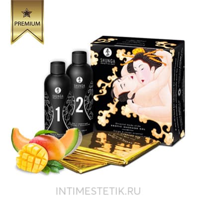 SHUNGA Erotic Massage Gel - набор для нуру-массажа - Дыня и манго SHUNGA Erotic Massage Gel - набор для нуру-массажа - Дыня и манго