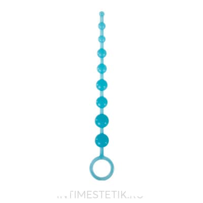 Длинная анальная цепочка Firefly - Pleasure Beads (светящаяся) - Голубой