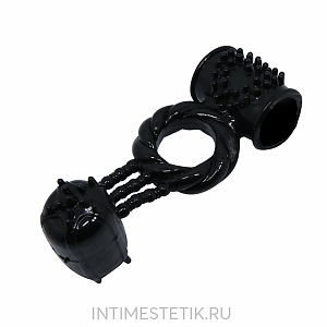 Эрекционное виброкольцо с виброподвеской Baile Sweet Ring