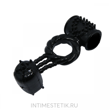 Эрекционное виброкольцо с виброподвеской Baile Sweet Ring