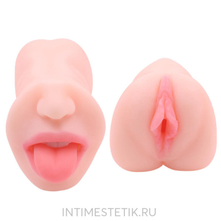 Мастурбатор двусторонний вагина и ротик с языком Интимная Жизнь Жужу