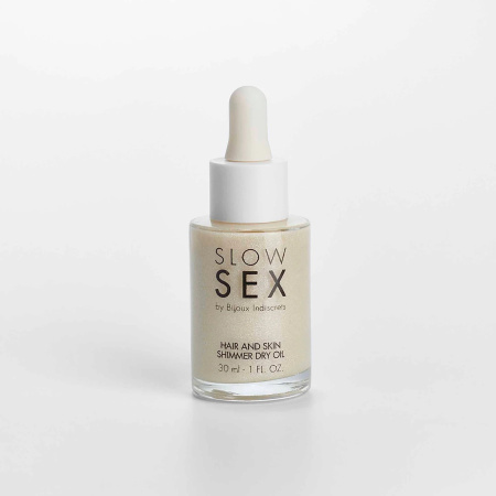 SLOW SEX Bijoux Indiscrets Hair and Skin Shimmer Dry Oil — масло с шиммером для тела и волос 