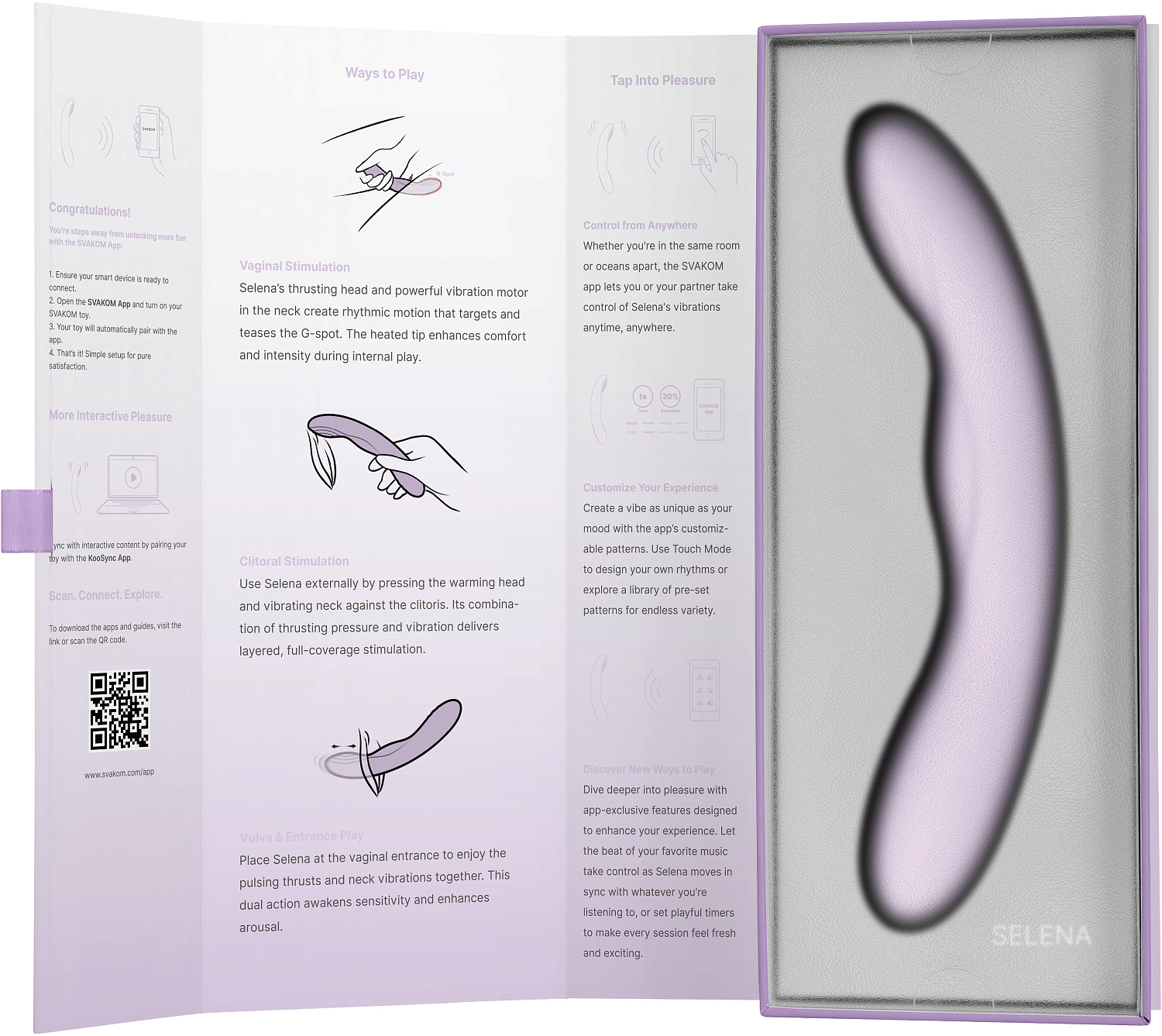 Вибратор Selena SVAKOM с возвратно-поступательным движением и нагревом