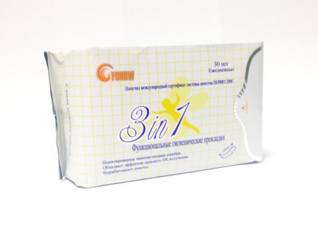 Упаковка ежедневных прокладок Fohow с серебром, 30 штук