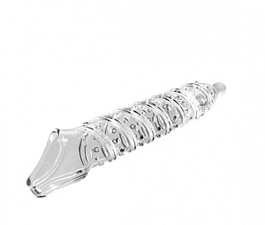 Рельефная насадка Wolf's Fang увеличивающая для пениса с вибрацией