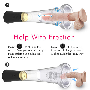 Вакуумная помпа + мастурбатор с имитацией минета и вибрацией Max Kit