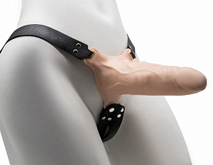 Страпон полый, фаллопротез поясной, фаллоимитатор поясной каркасный пустотелый с бандажем D 36/52 мм, L 180/160 мм, артикул 7403/3