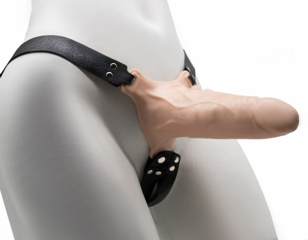 Страпон полый, фаллопротез поясной, фаллоимитатор поясной каркасный пустотелый с бандажем D 36/52 мм, L 180/160 мм, артикул 7403/3