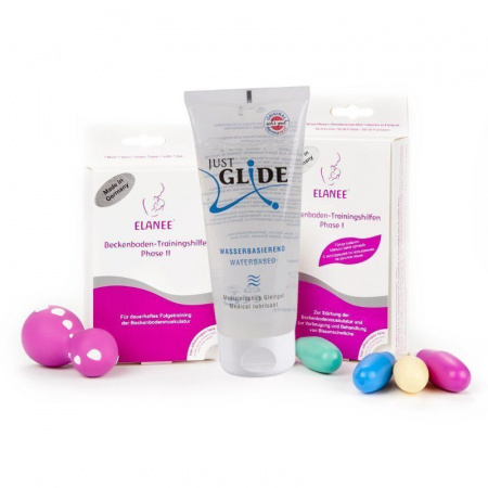 Набор №5 - Фаза 1 Yolana (Elanee) +  Фаза 2 Yolana (Elanee) + Лубрикант Justglide 50 мл + Очиститель ClearToy 100 мл