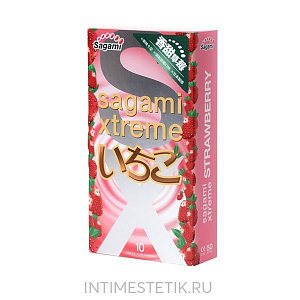 Презервативы SAGAMI Xtreme Strawberry, 10 шт. (аромат клубники) Презервативы SAGAMI Xtreme Strawberry, 10 шт. (аромат клубники)
