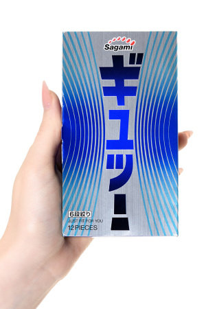 Латексные презервативы SAGAMI 6 Fit V Premium - без накопителя для ярких ощущений, 12 шт.
