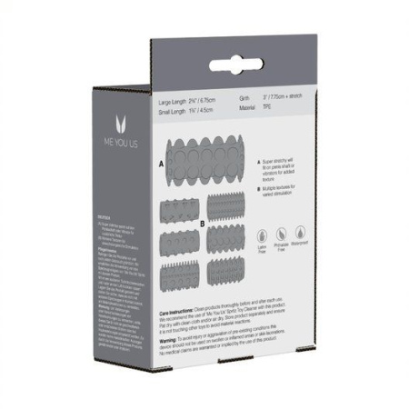 Набор насадок на член или пальцы Me You Us Sensual Seven Textured Sleeves, 7 шт.