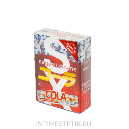 Презервативы SAGAMI Xtreme Cola  ультратонкие, 3 шт. (аромат колы)