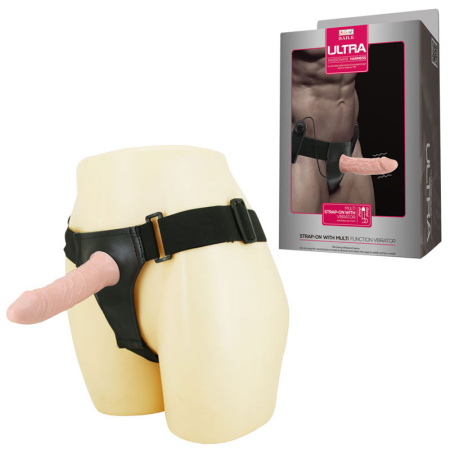 Фаллопротез (полый страпон) Baile Ultra Harness с вибрацией