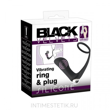 Массажер простаты с кольцом Black Velvets