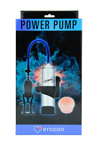Помпа Erozon Penis Pump с вибрацией и 2-мя насадками